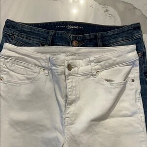 2 pair of Chicos platinum jogging. Classic Blue. White. .5